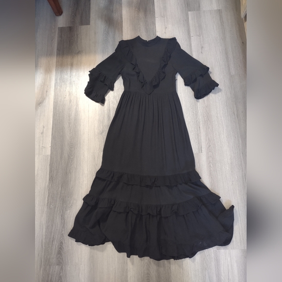 Christy Dawn Bijou Black Imperfect Maxi Ruffle Dress Sz XS - Picture 2 of 14